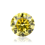 0.71 Carat Fancy Intense Yellow Round Brillant Diamond VS2 GIA