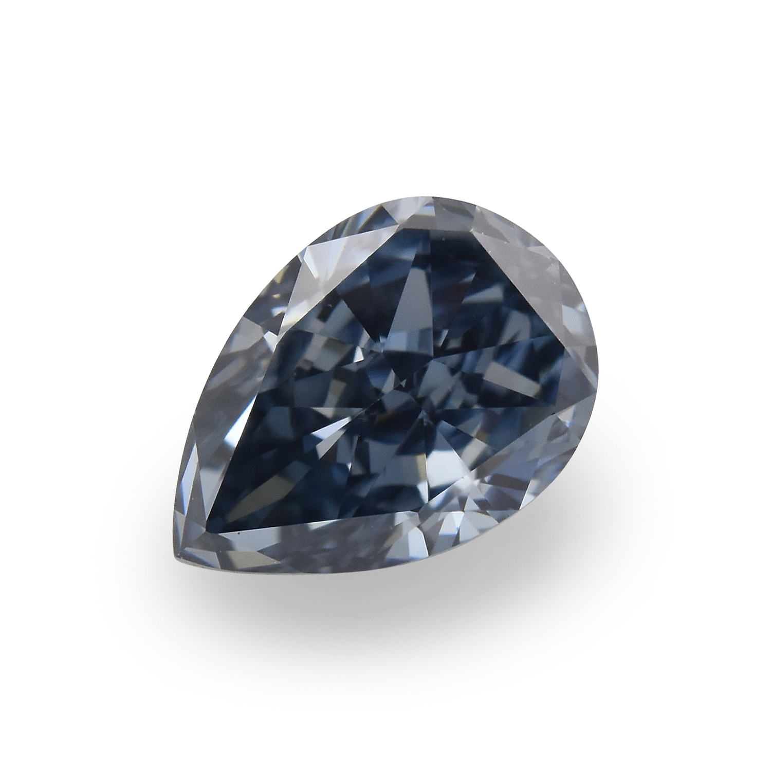 0.47 Carat Fancy Deep Blue Pear Diamond VS2 GIA