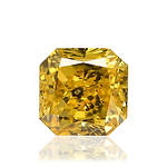 0.71 Carat Fancy Vivid Yellow Radiant Diamond (I2) GIA