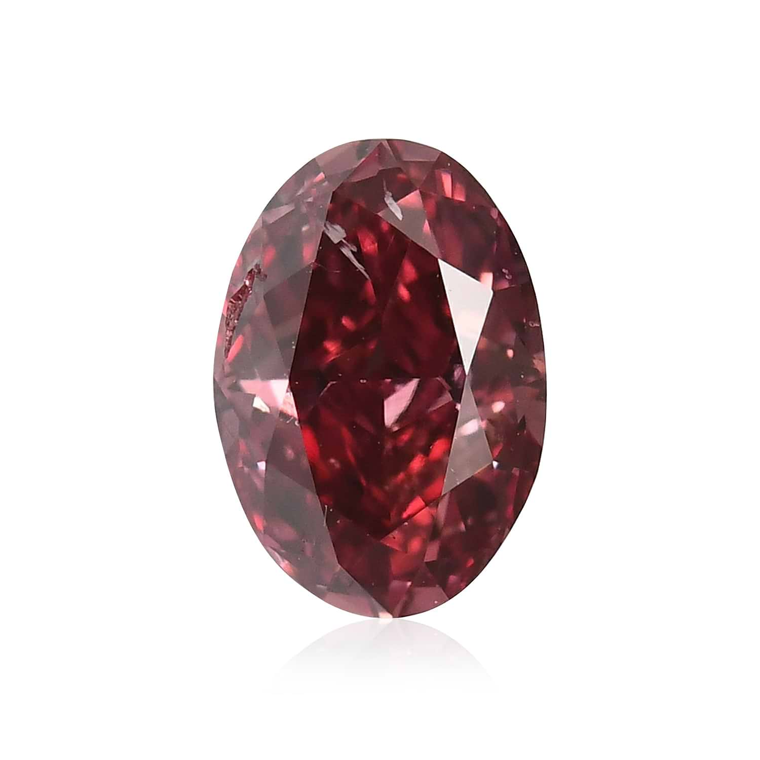 0.50 Carat Fancy Red Oval Diamond SI2 GIA