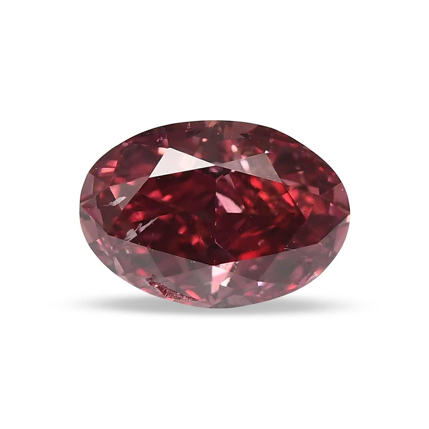 0.50 Carat Fancy Red Oval Diamond SI2 GIA