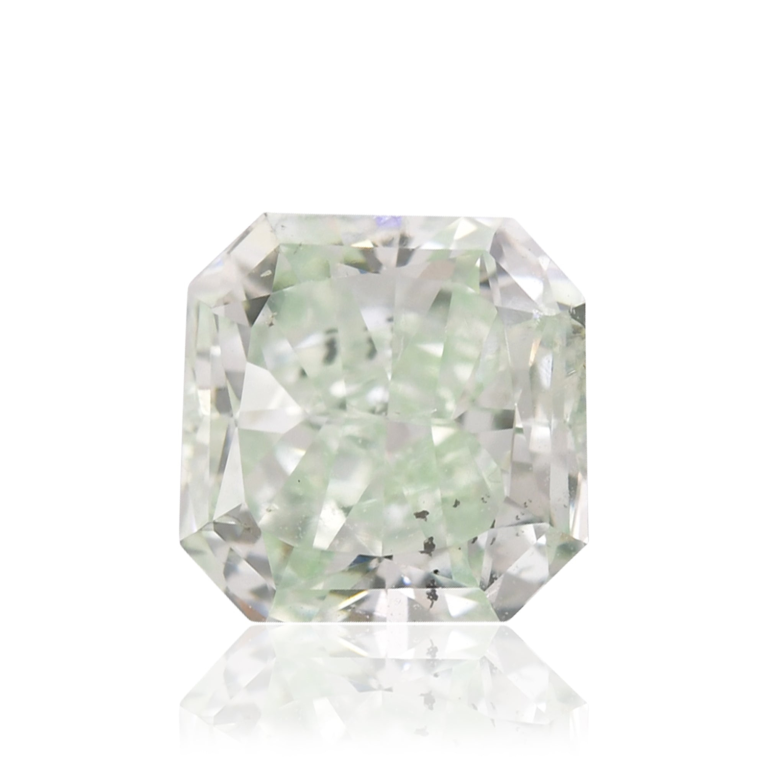 0.80 Carat Fancy Intense Green Radiant Diamond (I1) GIA
