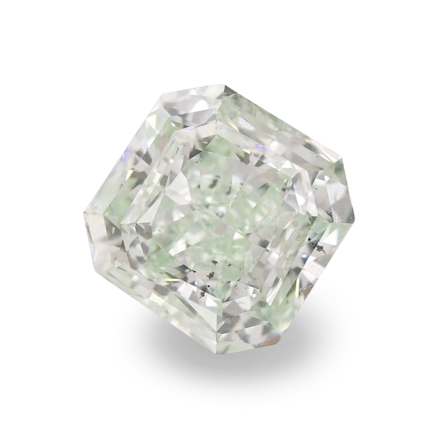 0.80 Carat Fancy Intense Green Radiant Diamond (I1) GIA