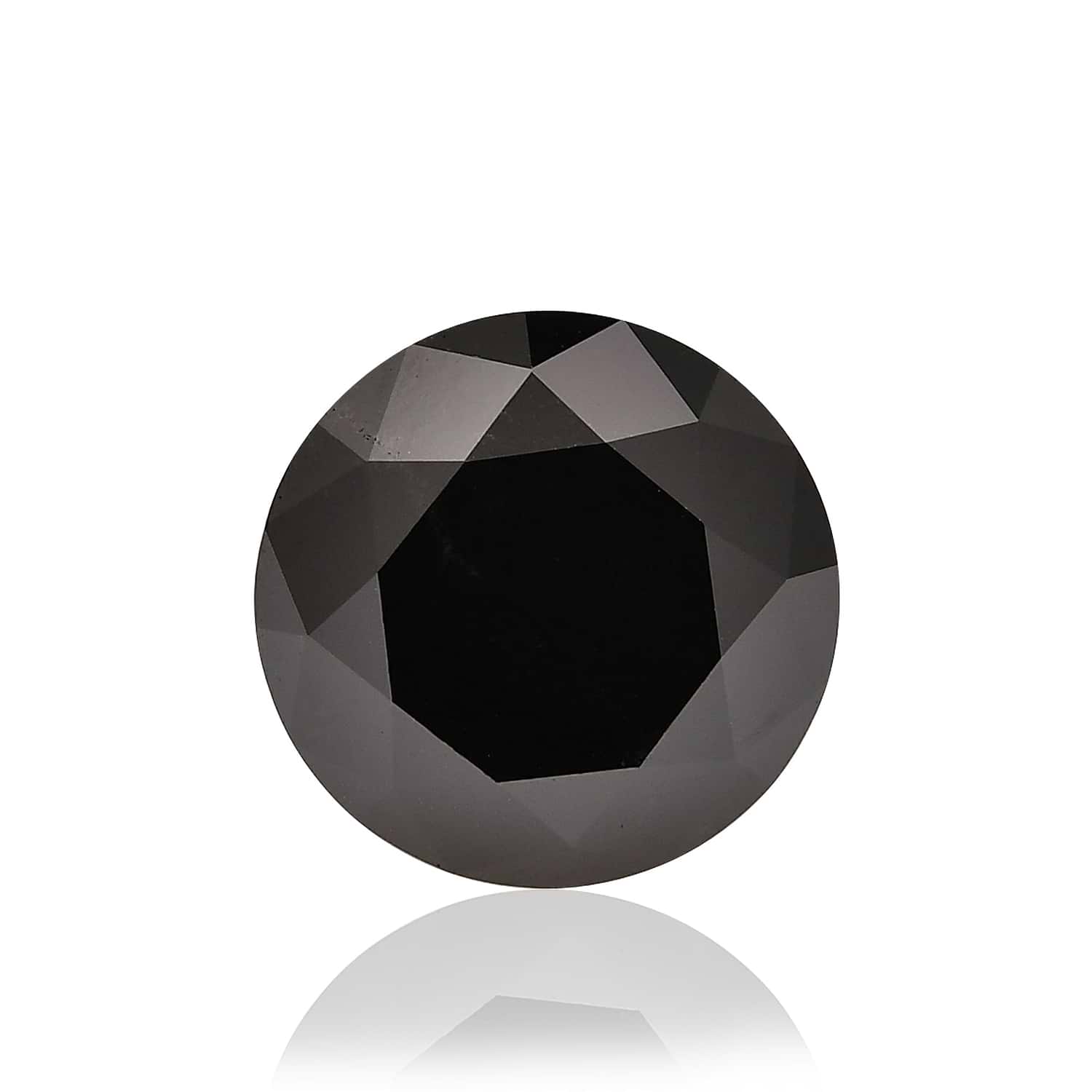 3.74 Carat Fancy Black Round Brillant Diamond GIA