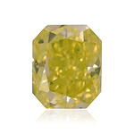0.58 Carat Fancy Intense Greenish Yellow Radiant Diamond SI2 GIA