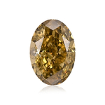 0.94 Carat Fancy Dark Brown Yellow Oval Diamond SI1 GIA