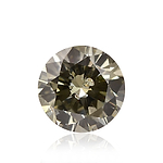 0.53 Carat Fancy Dark Gray Yellowish Green Round Brillant Diamond I1 GIA