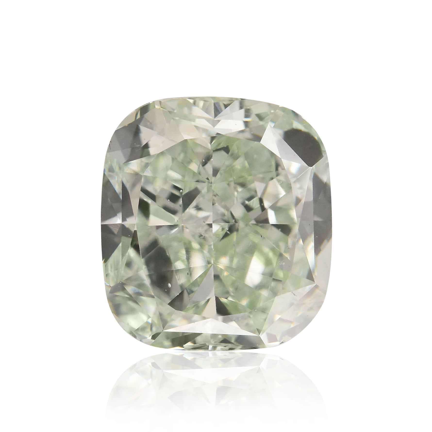 1.67 Carat Fancy Green Cushion Diamond SI1 GIA