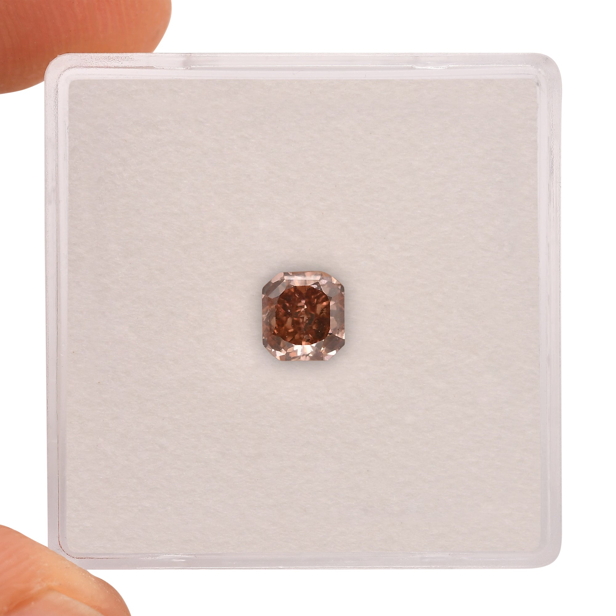 k　　Fancy Deep Brownish Pink0.198ct 0.32 Carat Fancy Deep Brown Pink Radiant Diamond (I1) GIA