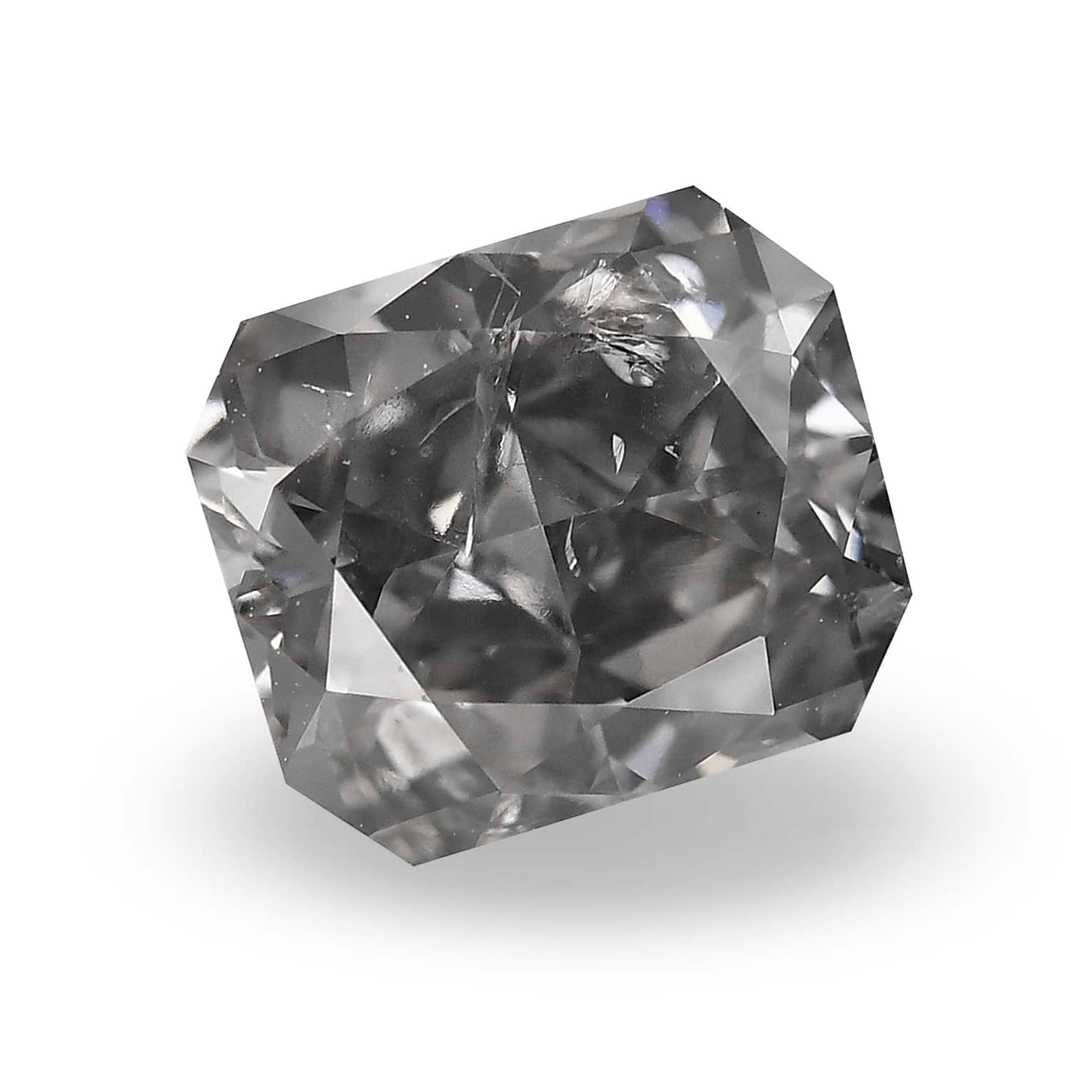 0.83 Carat Fancy Blue Gray Radiant Diamond I1 GIA