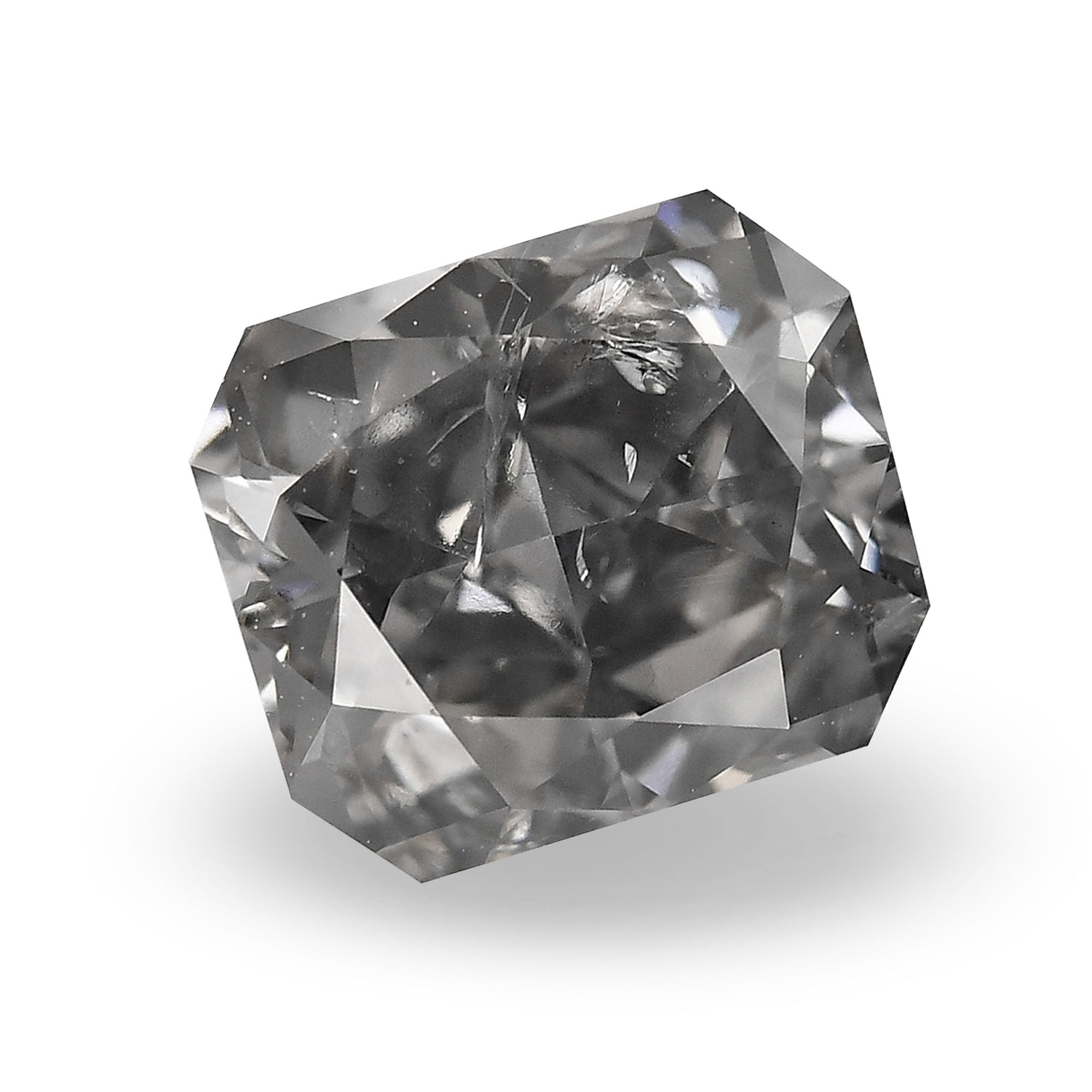 0.83 Carat Fancy Blue Gray Radiant Diamond I1 GIA