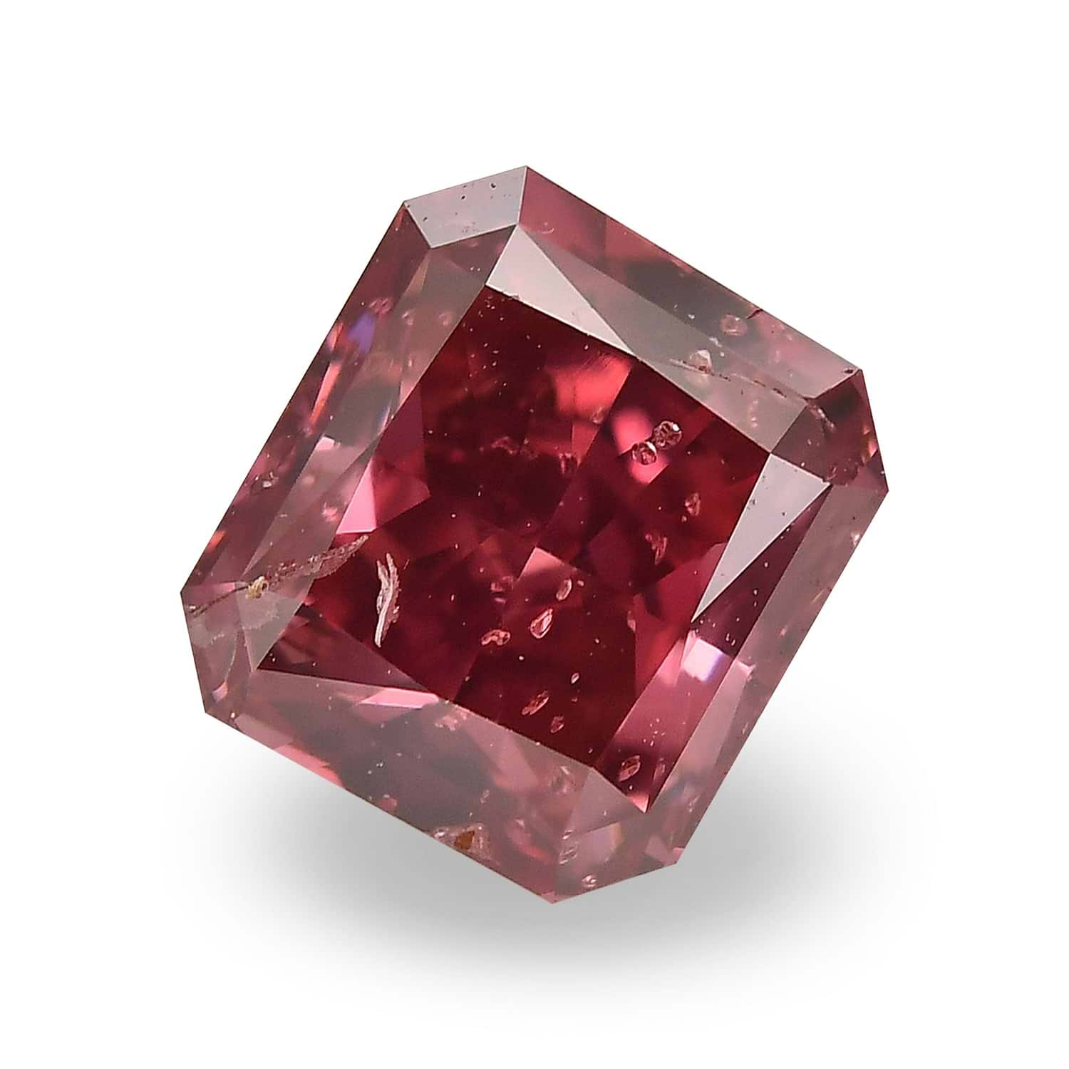 0.73 Carat Fancy Red Radiant Diamond I1 GIA