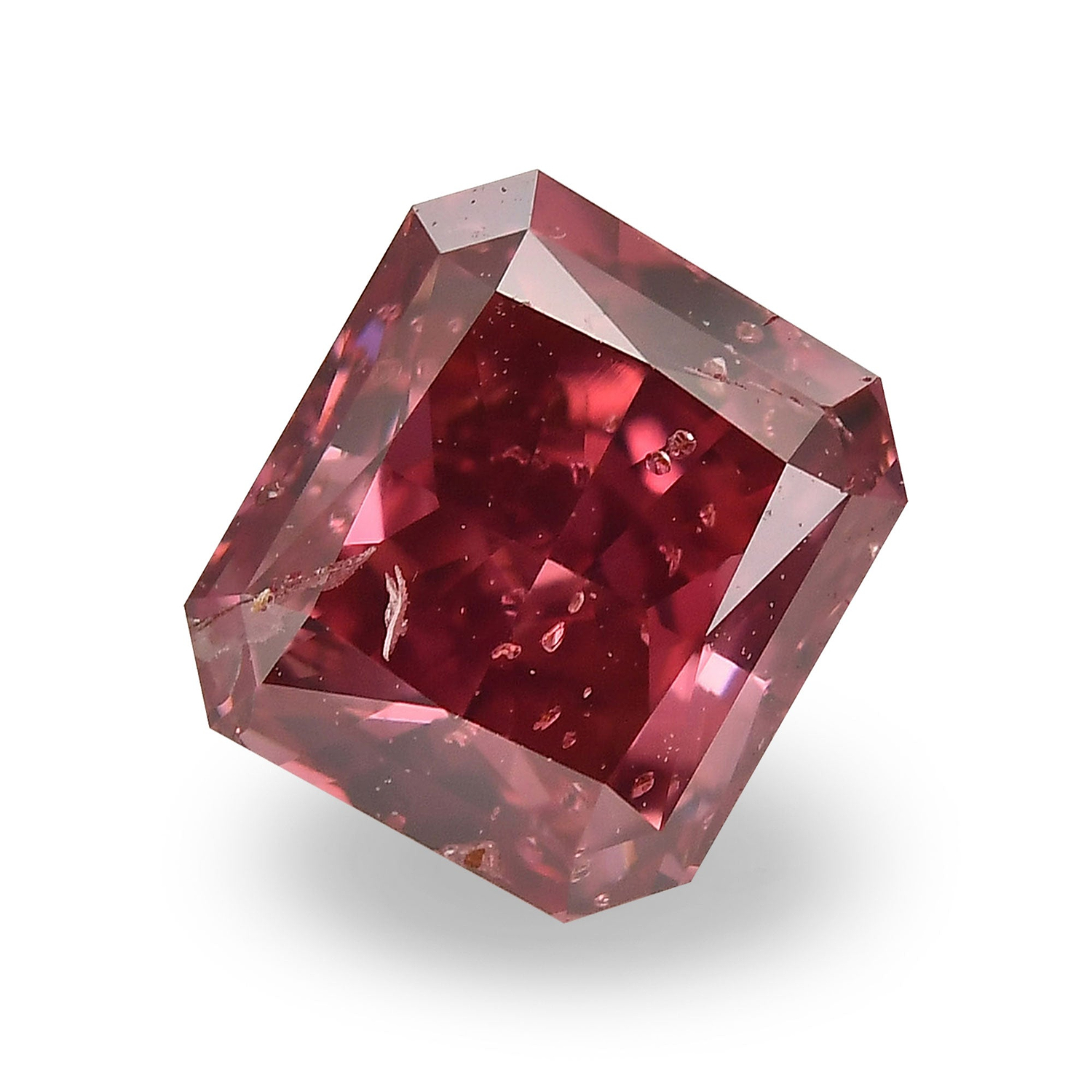0.73 Carat Fancy Red Radiant Diamond I1 GIA