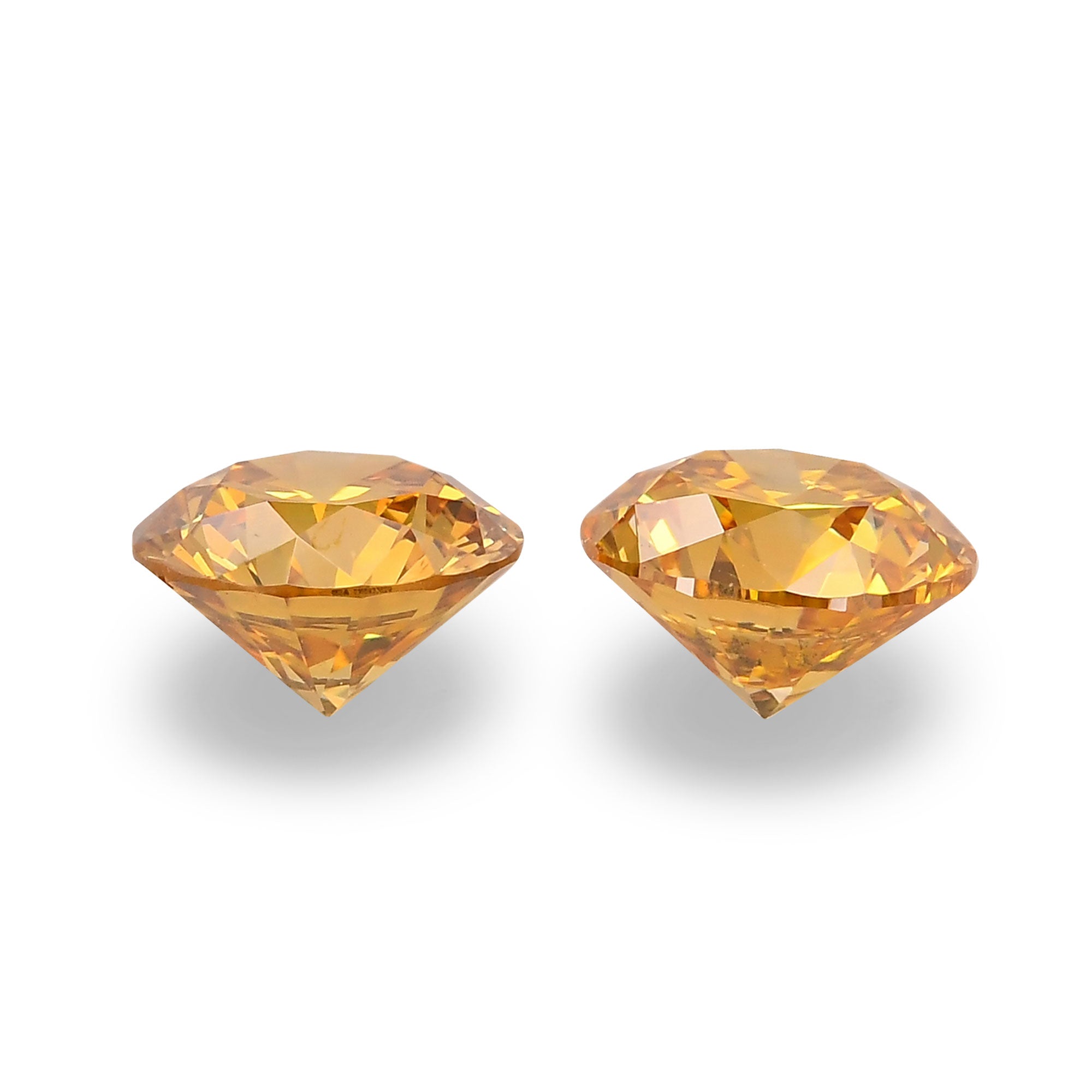 100%正規品 Orangy Intense Fancy Carat 1.18 Yellow Brillant Round ダイヤモンド