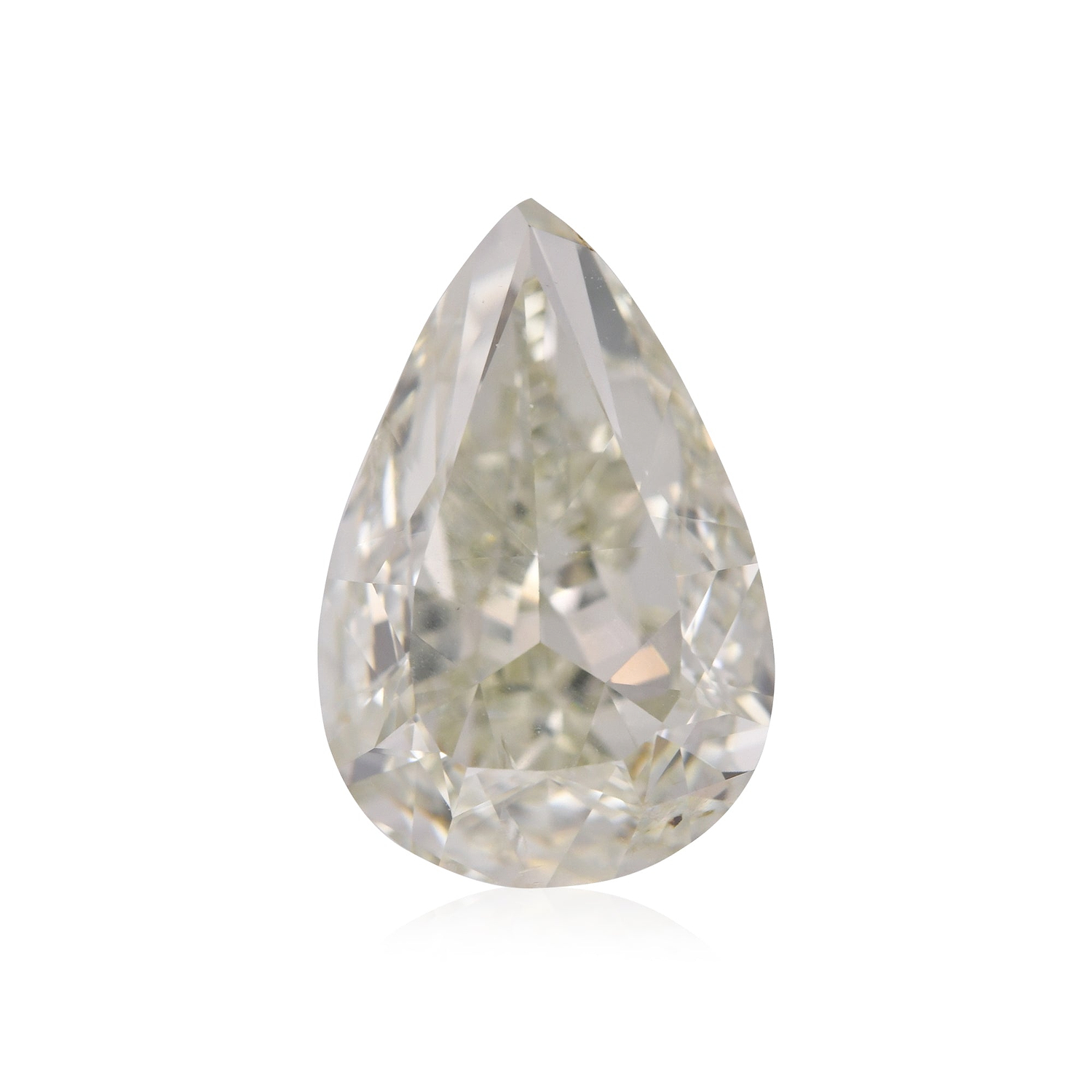 2.01 Carat Fancy Yellowish Green Pear Diamond (I1) GIA