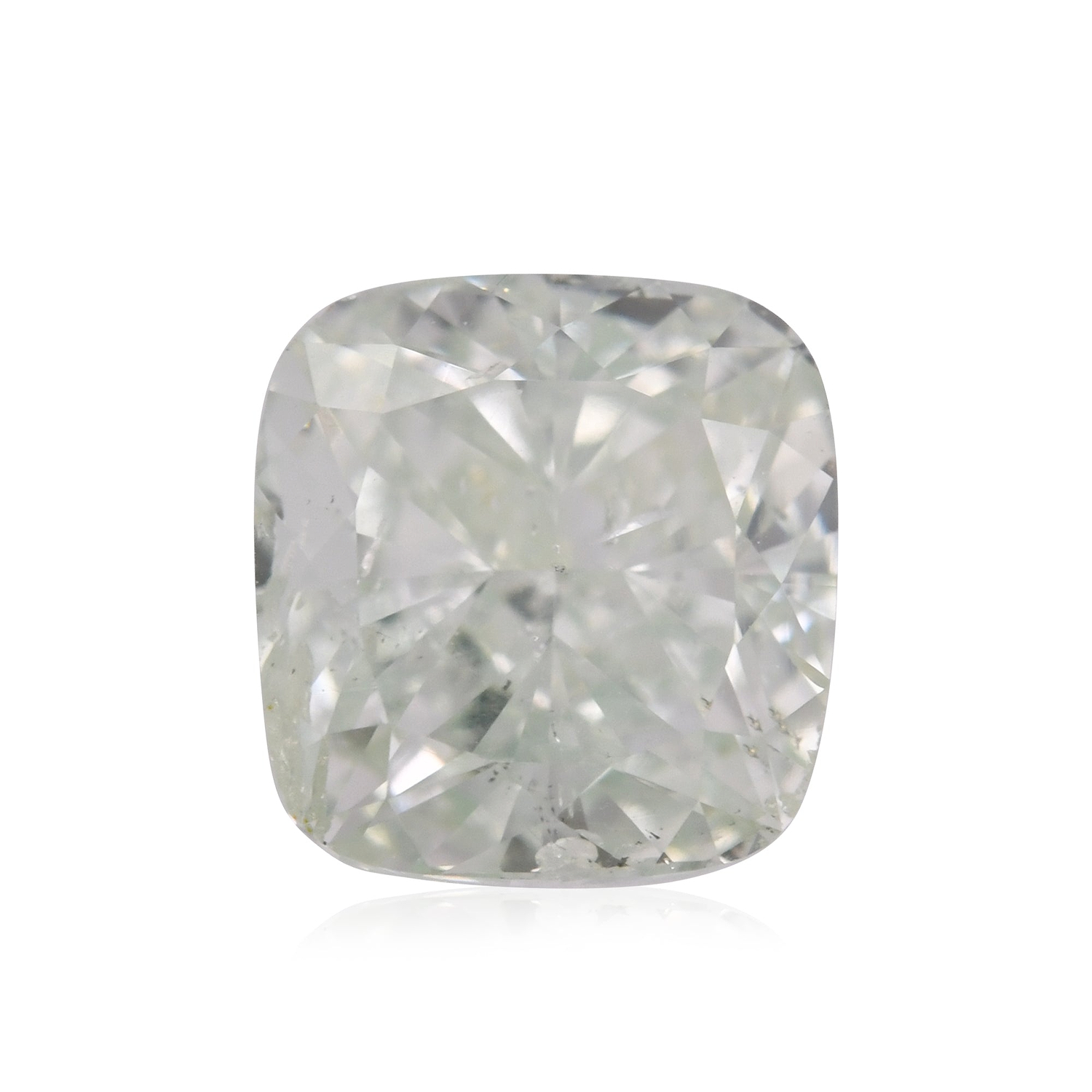 0.98 Carat Fancy Green Cushion Diamond I1 GIA