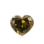 0.63 Carat Fancy Deep Brown Greenish Yellow HEART Diamond SI1 GIA