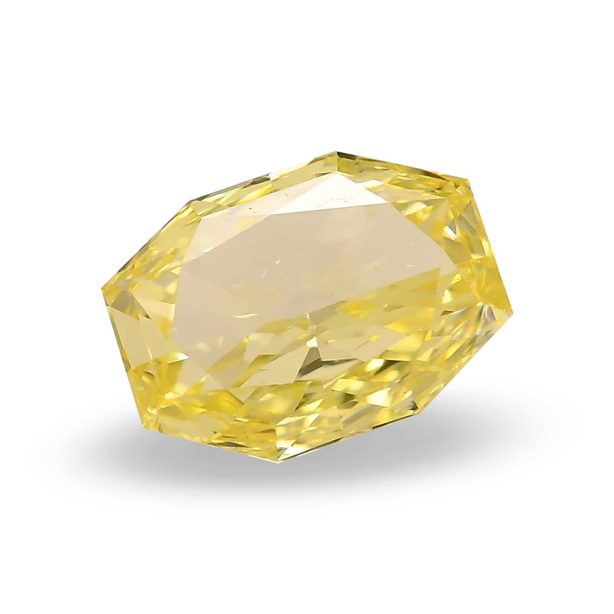 人気アイテム Intense Fancy Carat 0.86 Yellow GIA VS2 Diamond Octagon ダイヤモンド