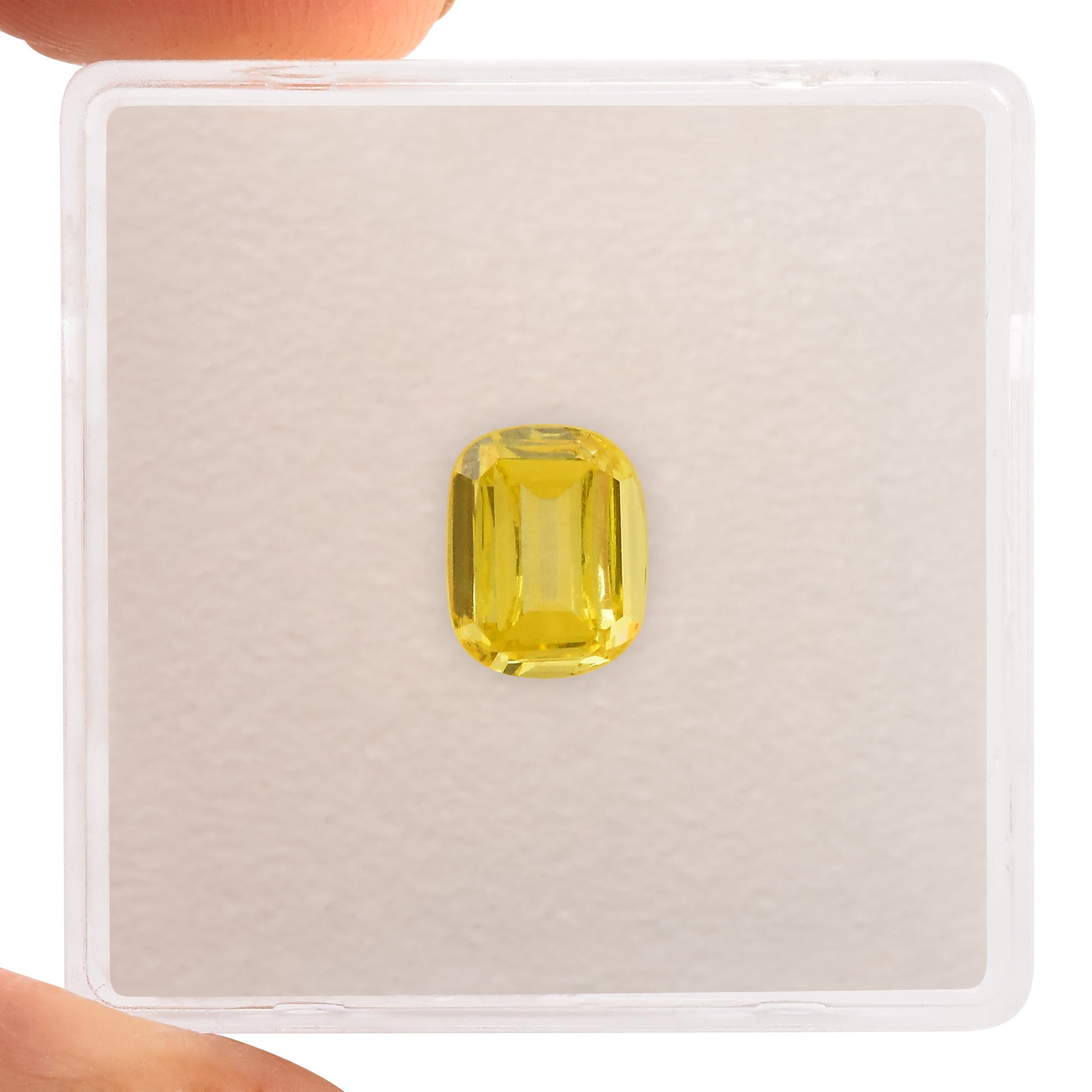 1.00 Carat Fancy Vivid Yellow Cushion Diamond SI2 GIA | LEIBISH
