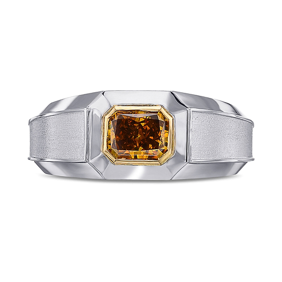 Fancy Deep Brownish Yellowish Orange Diamond Men's Ring