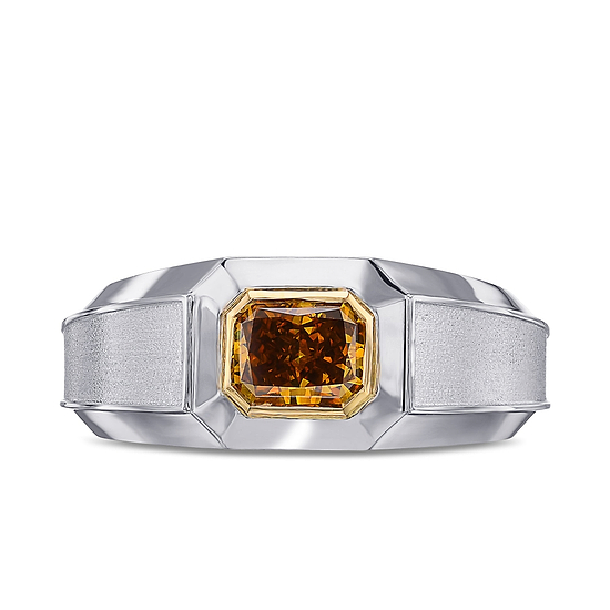 Fancy Deep Brownish Yellowish Orange Diamond Men's Ring