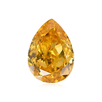 0.42 Carat Fancy Vivid Yellow Orange Pear Diamond SI1 GIA