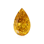 0.46 Carat Fancy Intense Orange Yellow Pear Diamond VS2 GIA