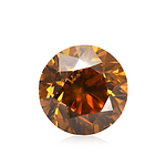 1.00 Carat Fancy Deep Yellowish Orange Round Brilliant Diamond SI2 GIA