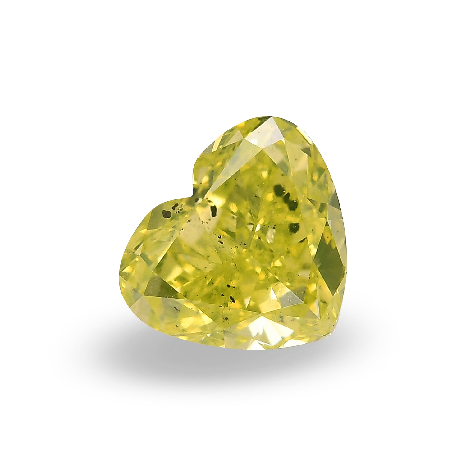 3.01 Carat Fancy Intense Greenish Yellow Heart Diamond  GIA