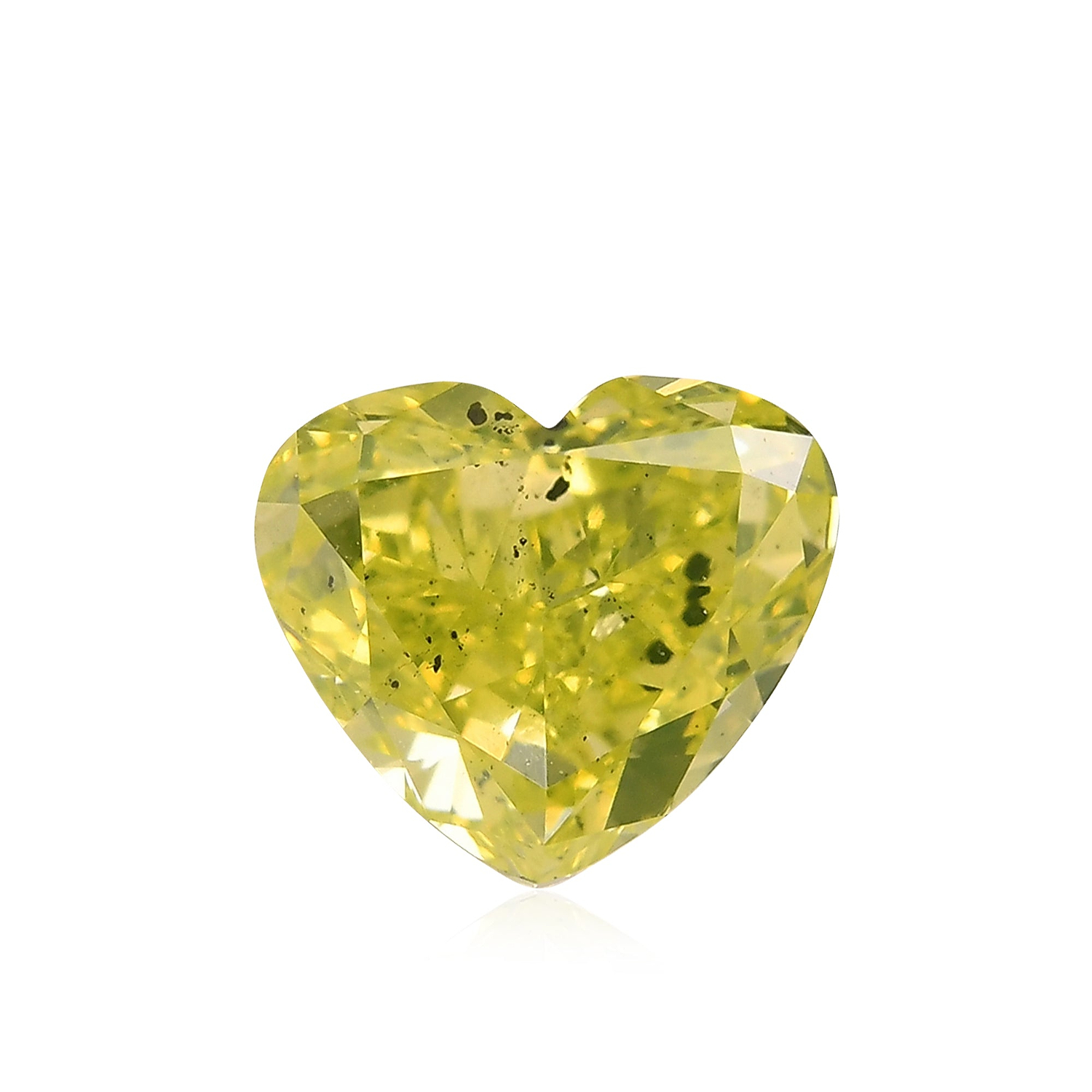 3.01 Carat Fancy Intense Greenish Yellow Heart Diamond  GIA