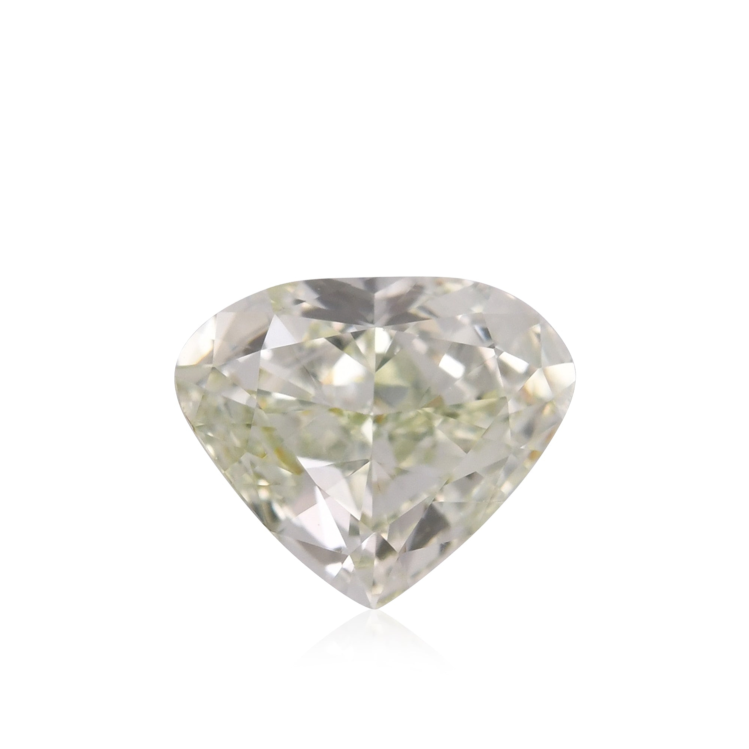 0.39 Carat Fancy Light Yellowish Green HEART Diamond VS1 GIA