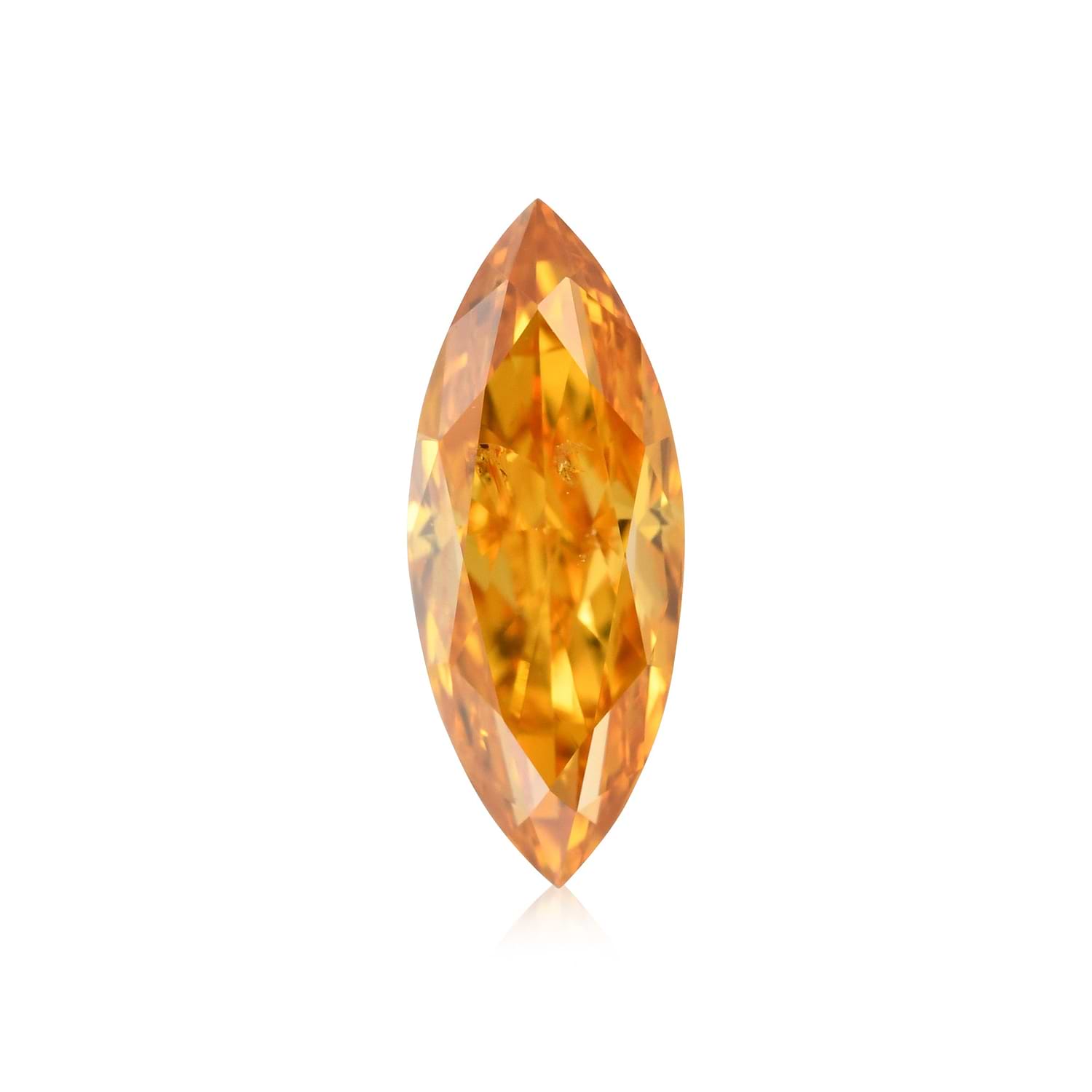 0.42 Carat Fancy Vivid Yellowish Orange Marquise Diamond (I1) GIA