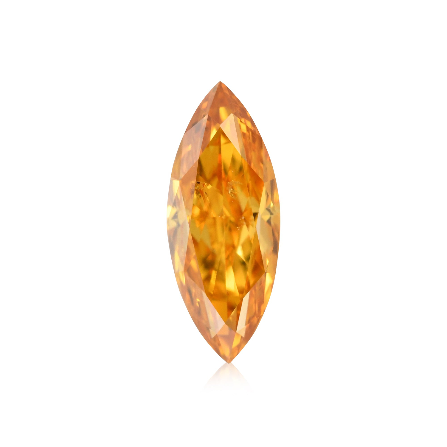 0.42 Carat Fancy Vivid Yellowish Orange Marquise Diamond (I1) GIA