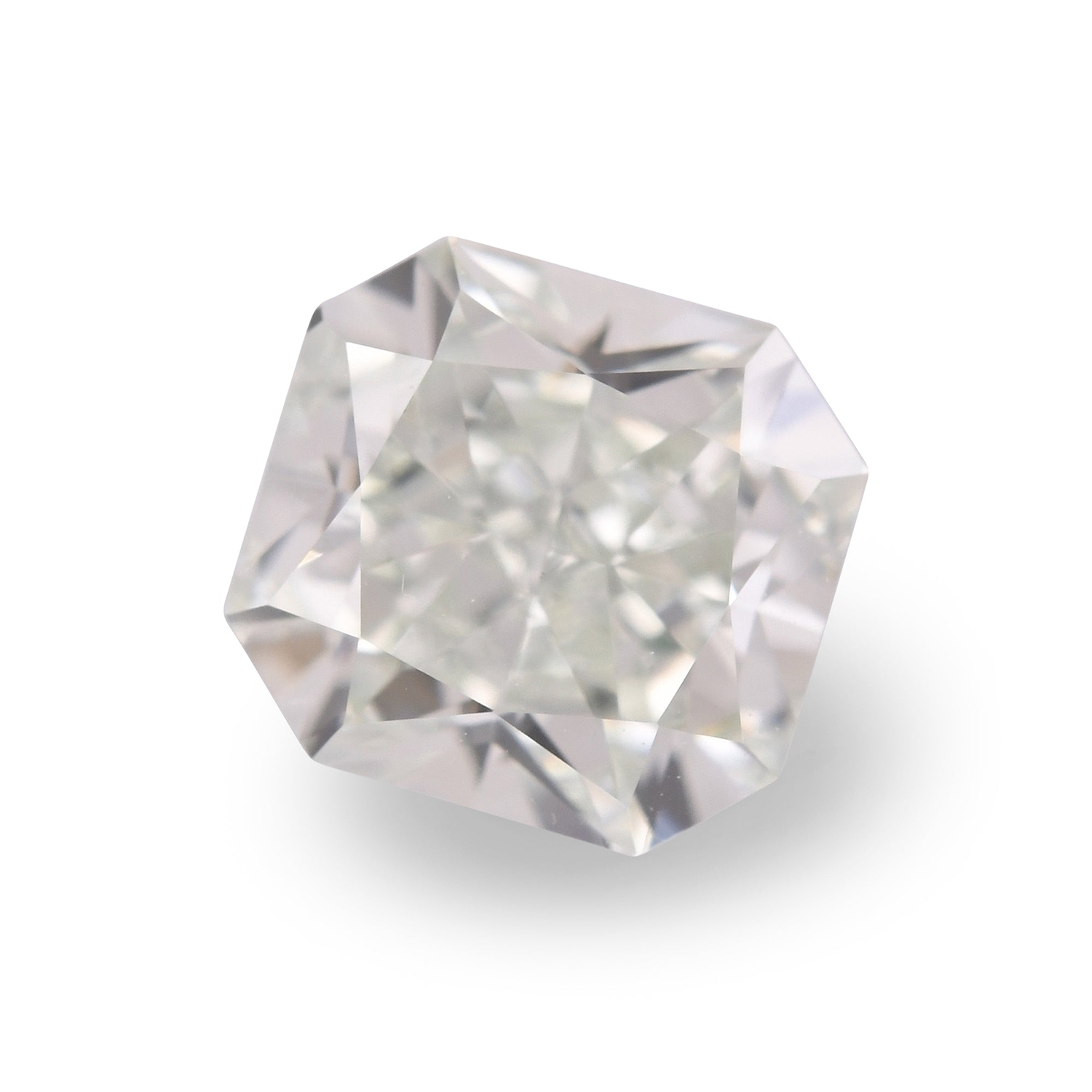 0.79 Carat Fancy Light Yellowish Green Radiant Diamond VVS2 GIA