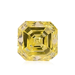 0.51 Carat Fancy Intense Yellow Asscher Diamond (VS)