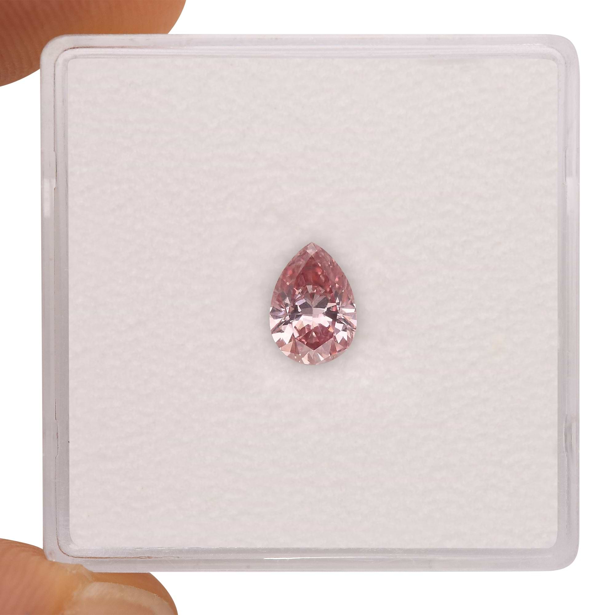 0.49 Carat Fancy Intense Pink Pear Argyle Diamond SI1 GIA