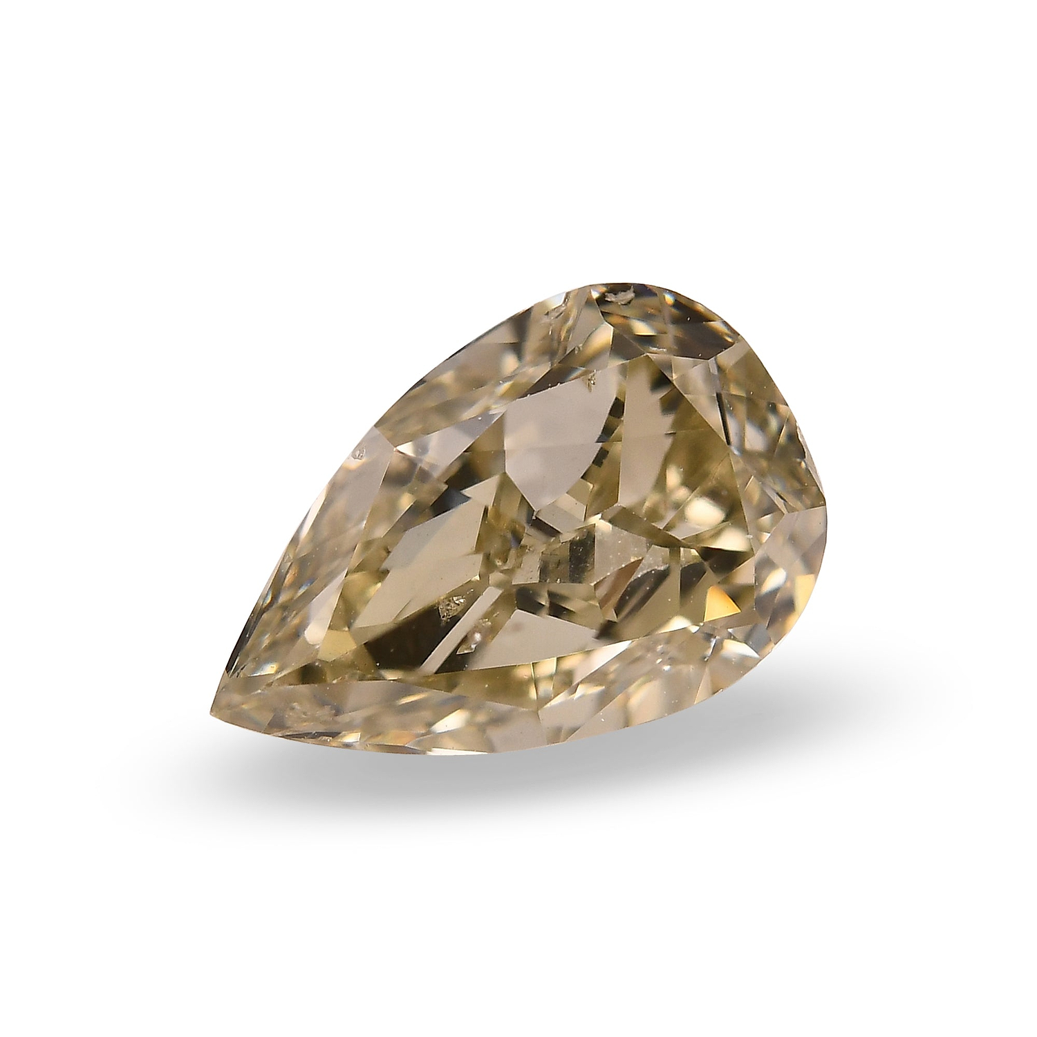 2.01 Carat Fancy Brownish Greenish Yellow Pear Diamond SI1 GIA
