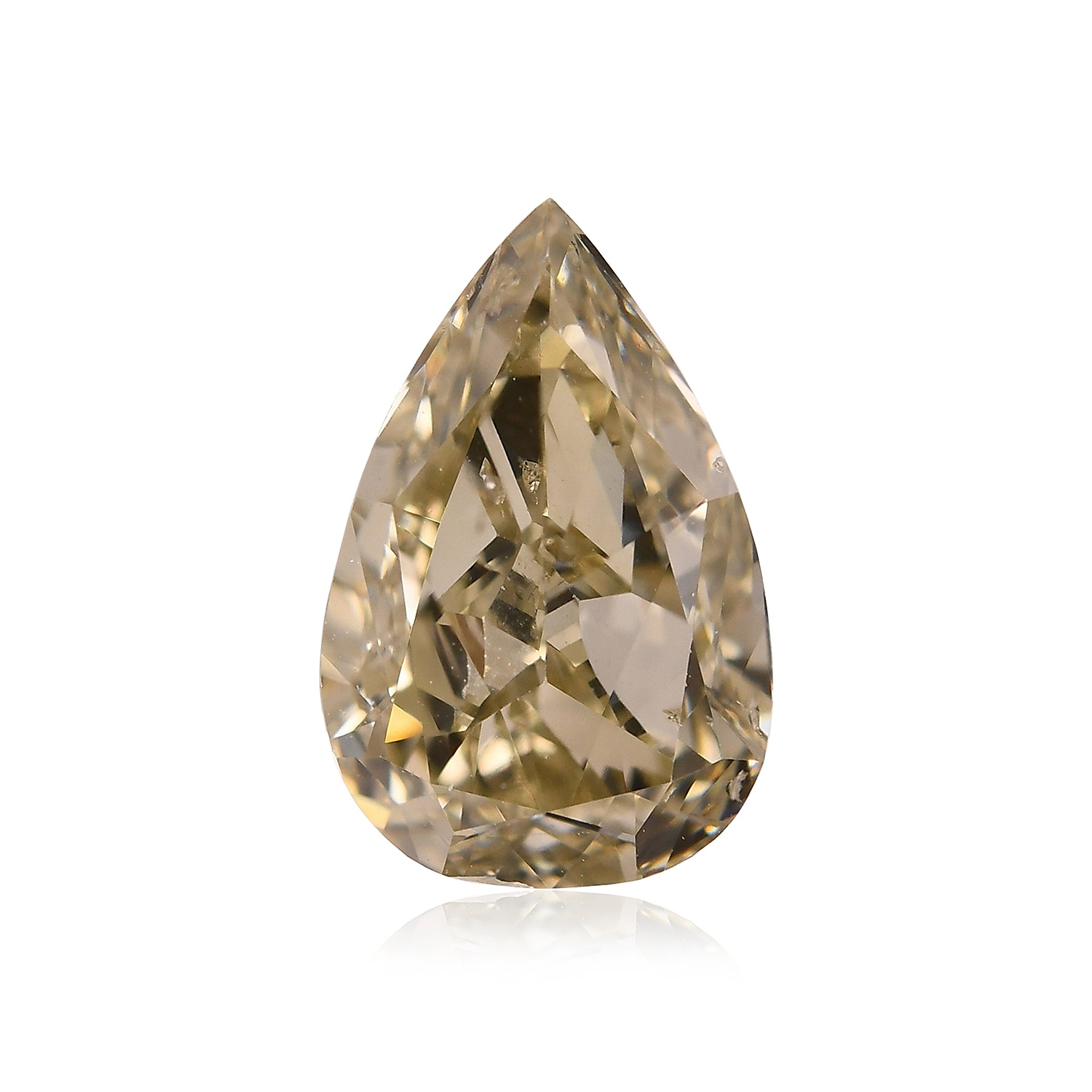 2.01 Carat Fancy Brownish Greenish Yellow Pear Diamond SI1 GIA