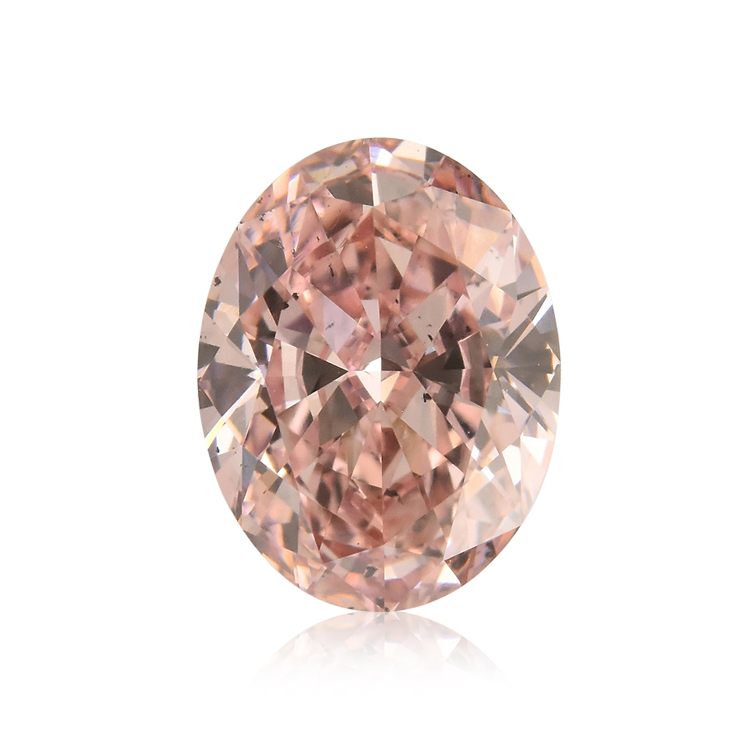 0.65 Carat Fancy Orangy Pink Oval Diamond SI1 GIA