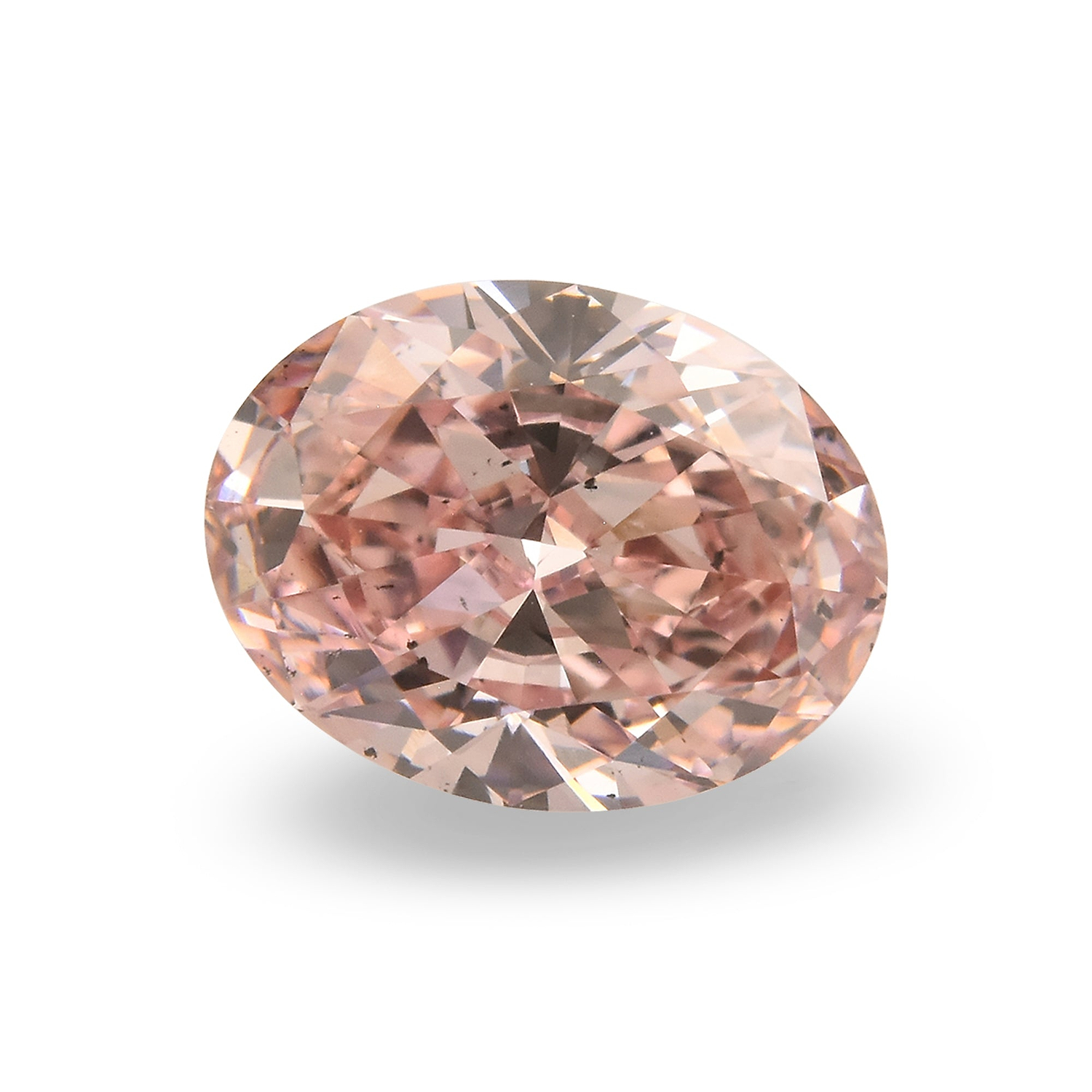 0.65 Carat Fancy Orangy Pink Oval Diamond SI1 GIA