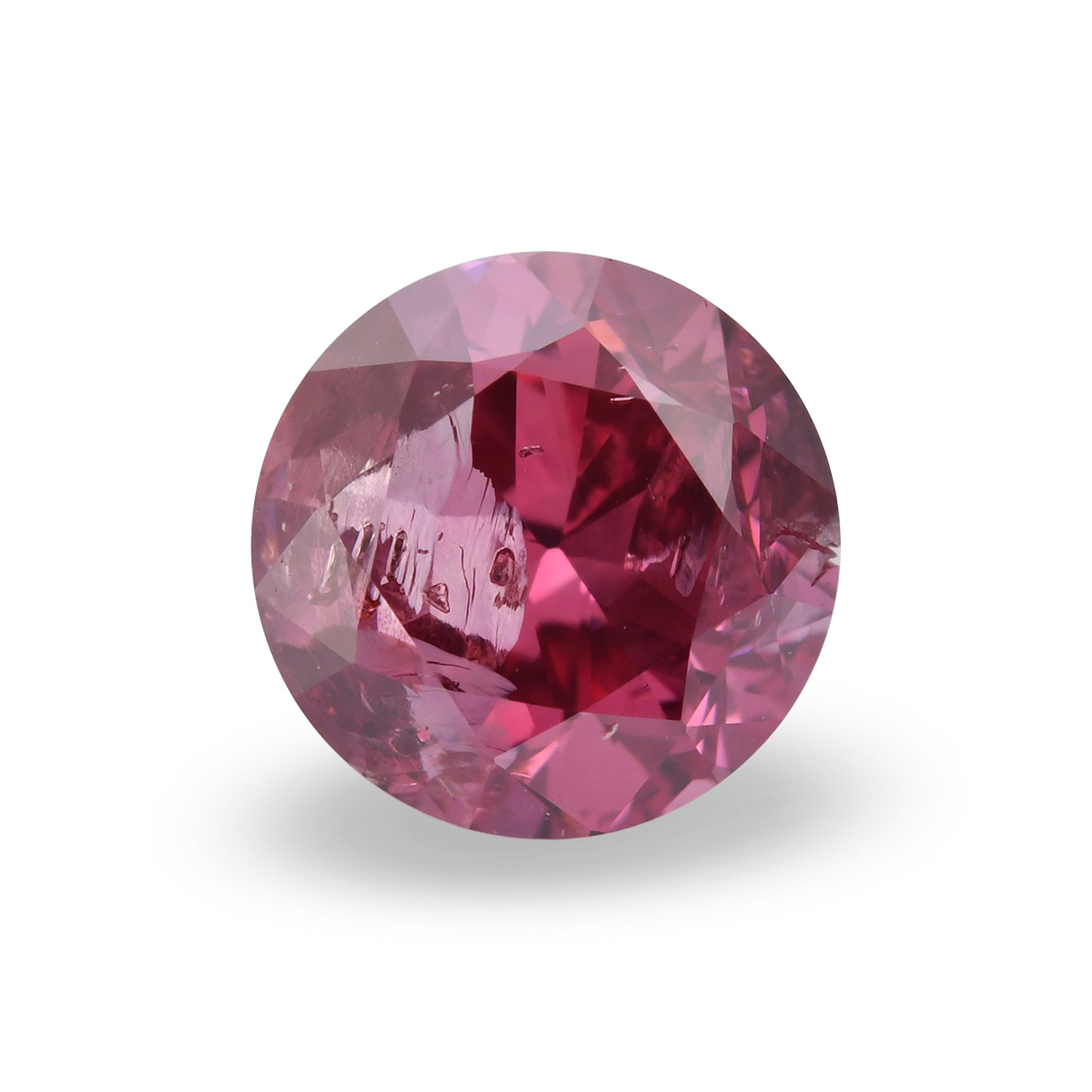 0.90 Carat Fancy Purplish Red Round Brillant Diamond I3 GIA