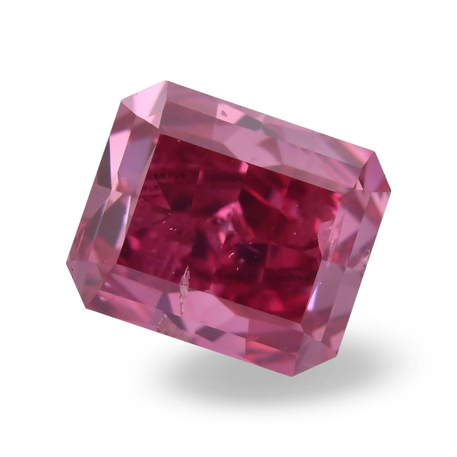 0.47 Carat Fancy Purplish Red Radiant Diamond I1 GIA