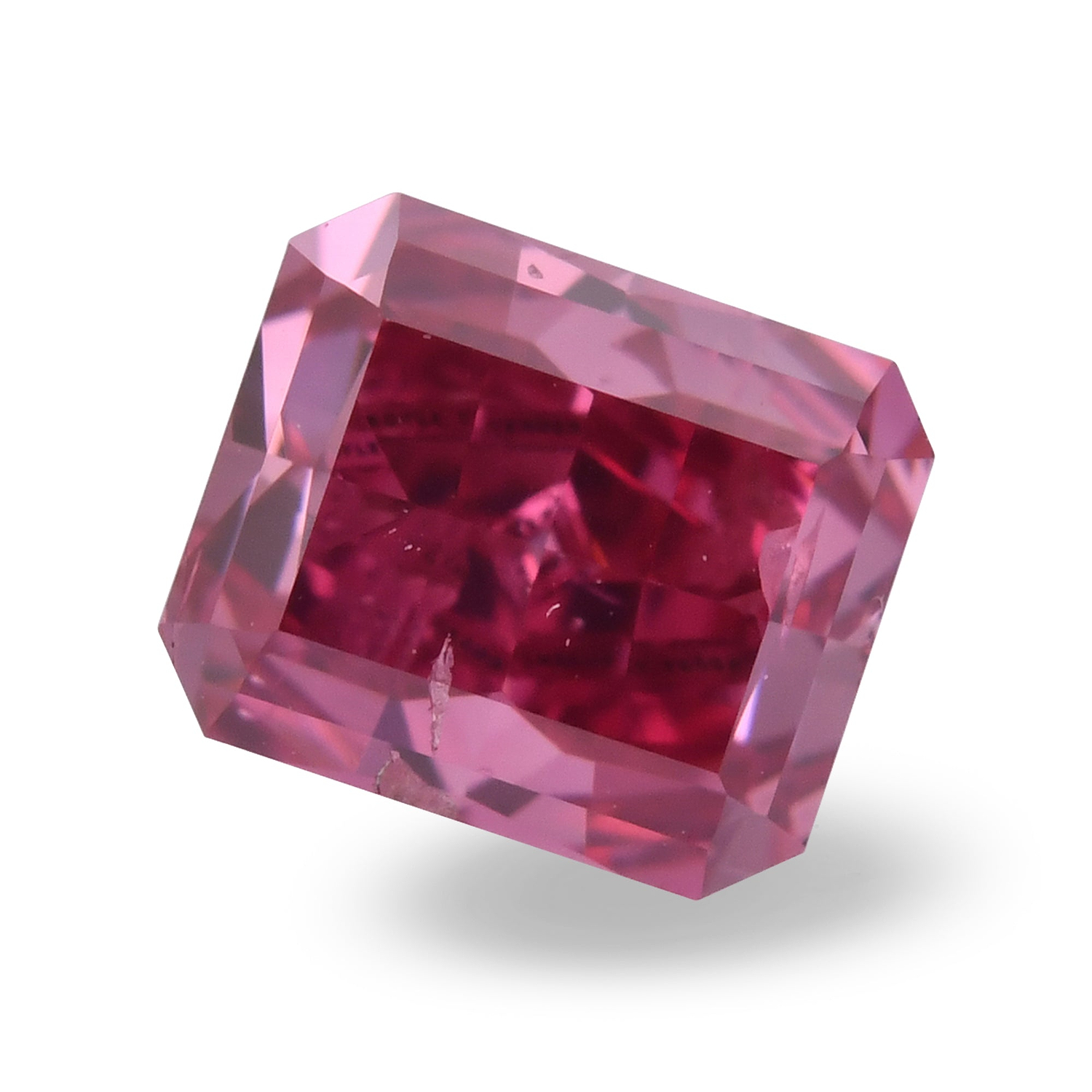 0.47 Carat Fancy Purplish Red Radiant Diamond I1 GIA