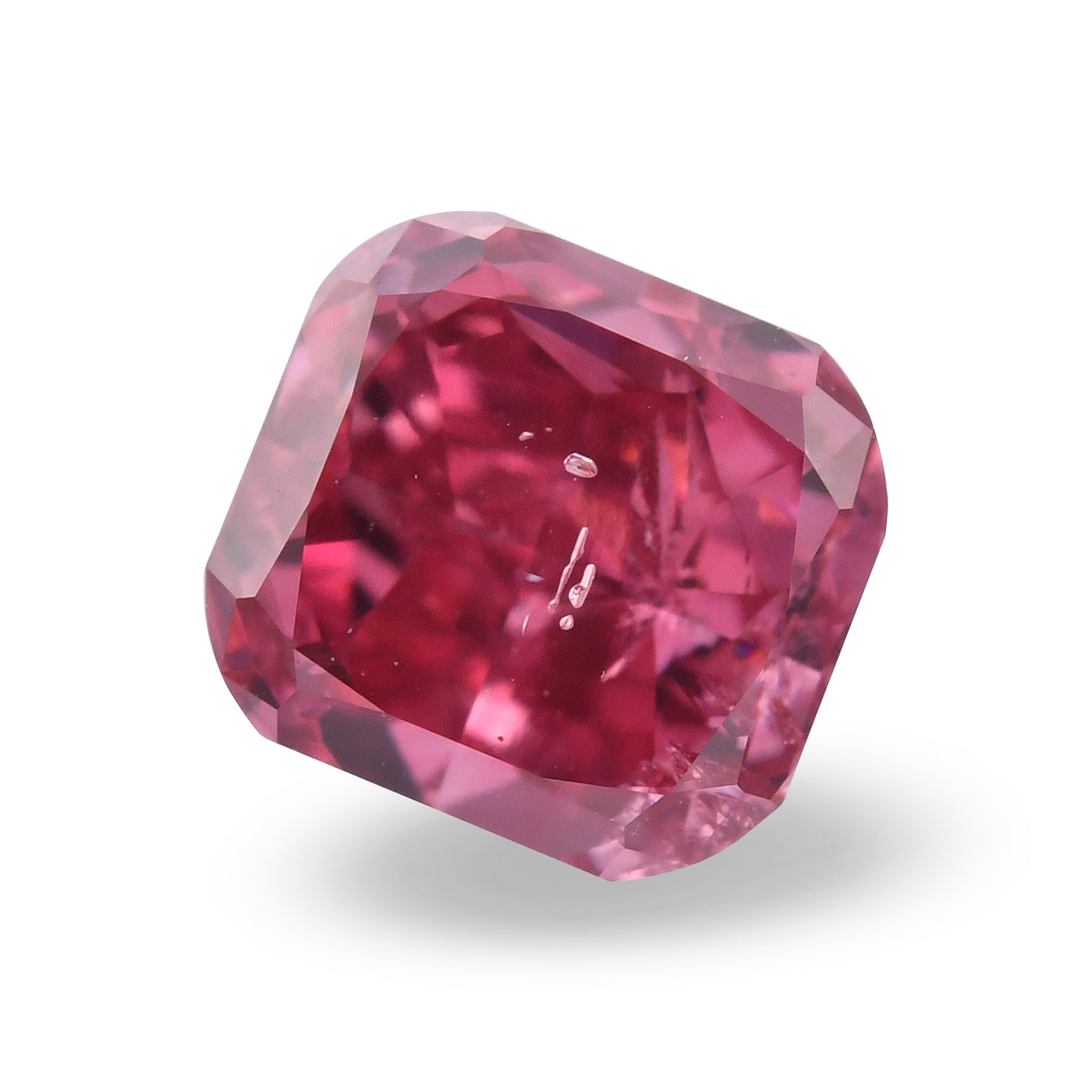 0.51 Carat Fancy Purplish Red Cushion Diamond I1 GIA