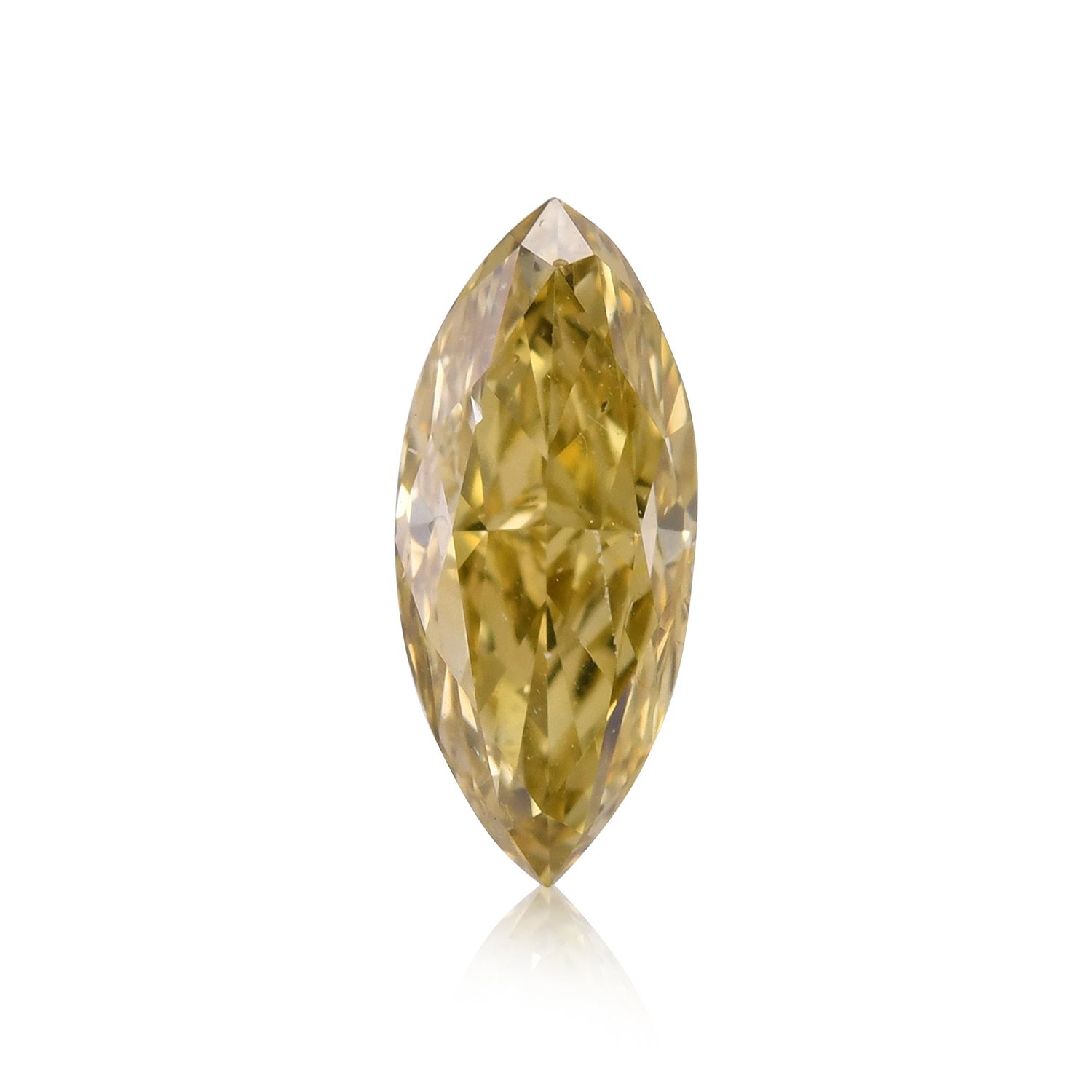 0.50 Carat Fancy Deep Brownish Greenish Yellow Marquise Diamond SI1 GIA