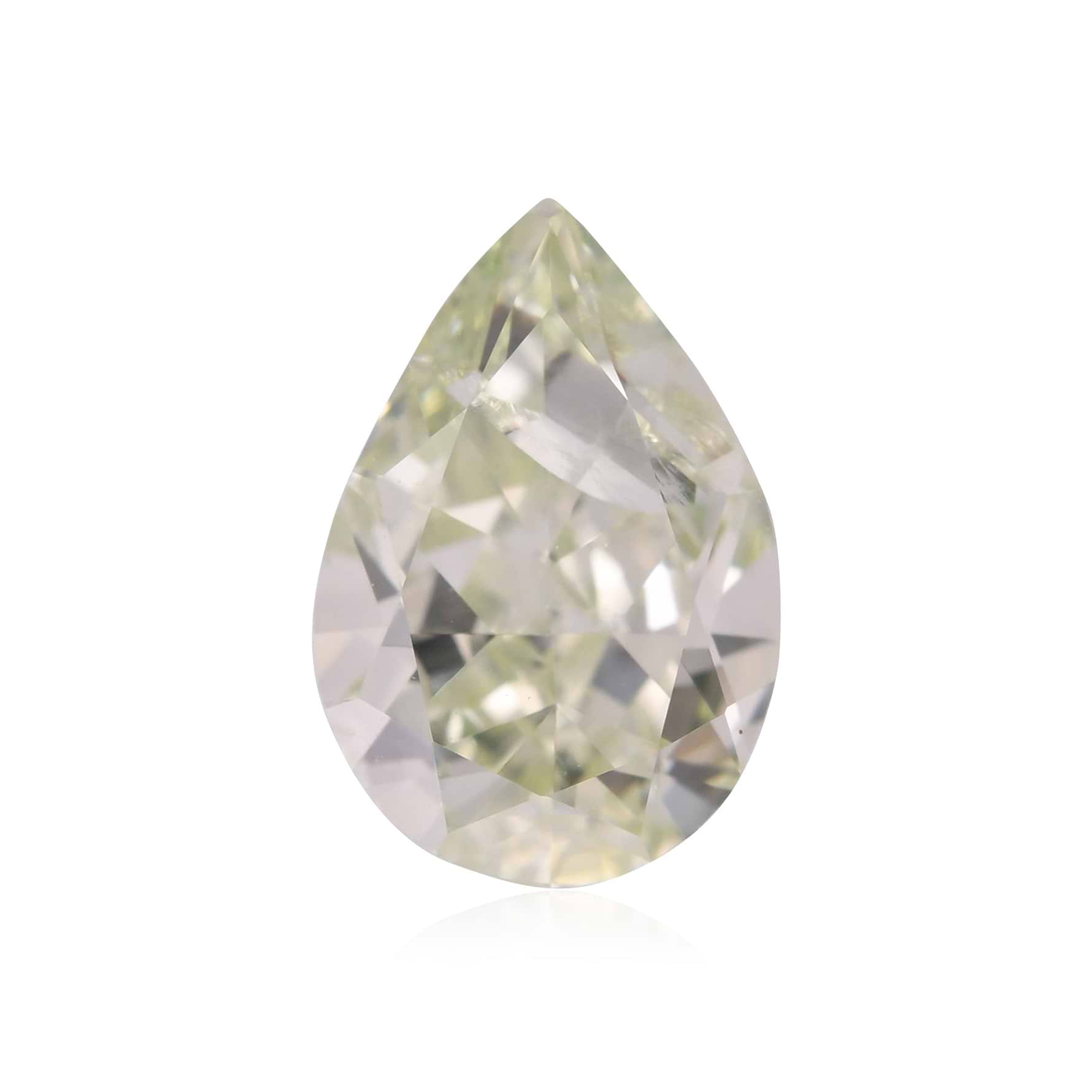 0.89 Carat Fancy Yellowish Green Pear Diamond I3 GIA