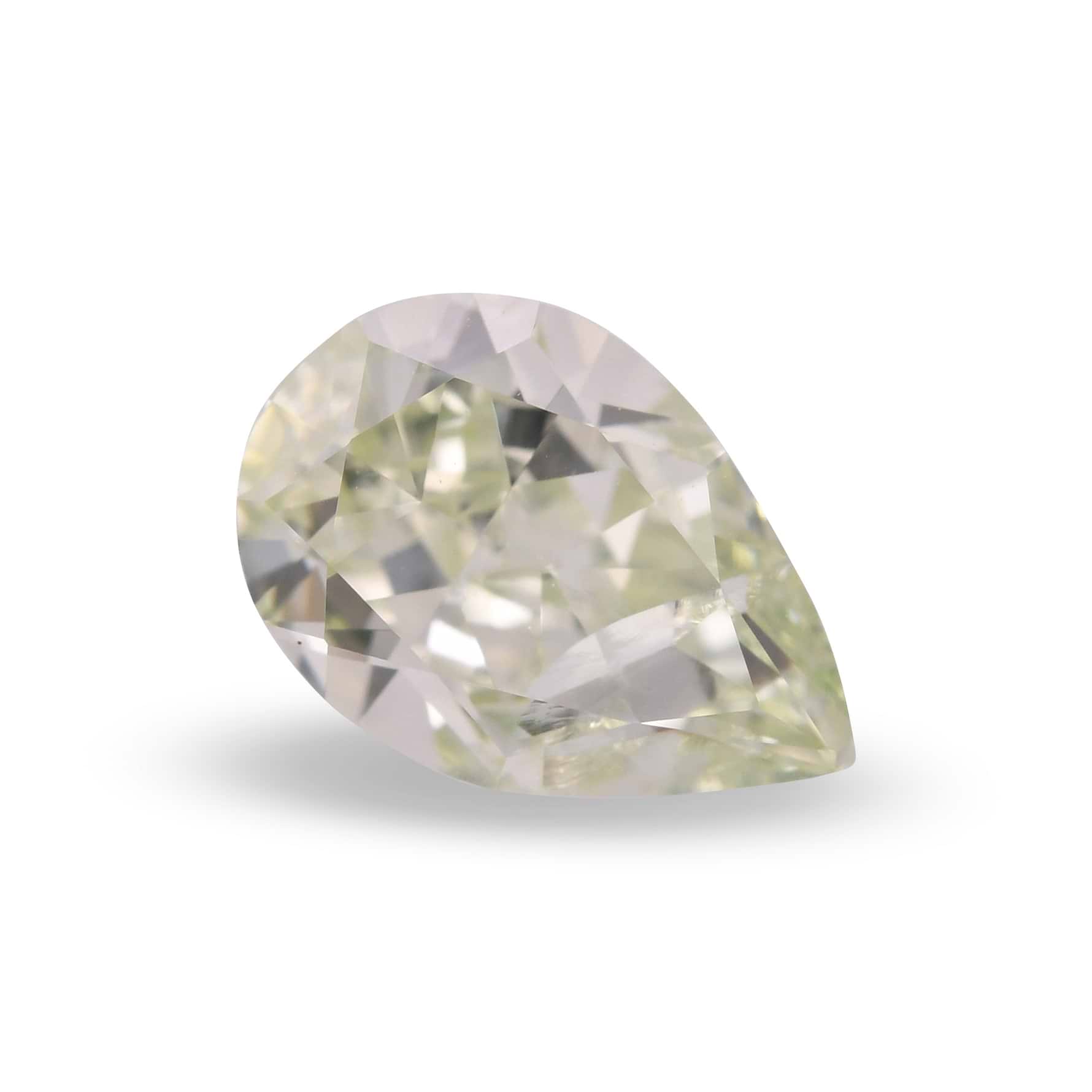 0.89 Carat Fancy Yellowish Green Pear Diamond I3 GIA