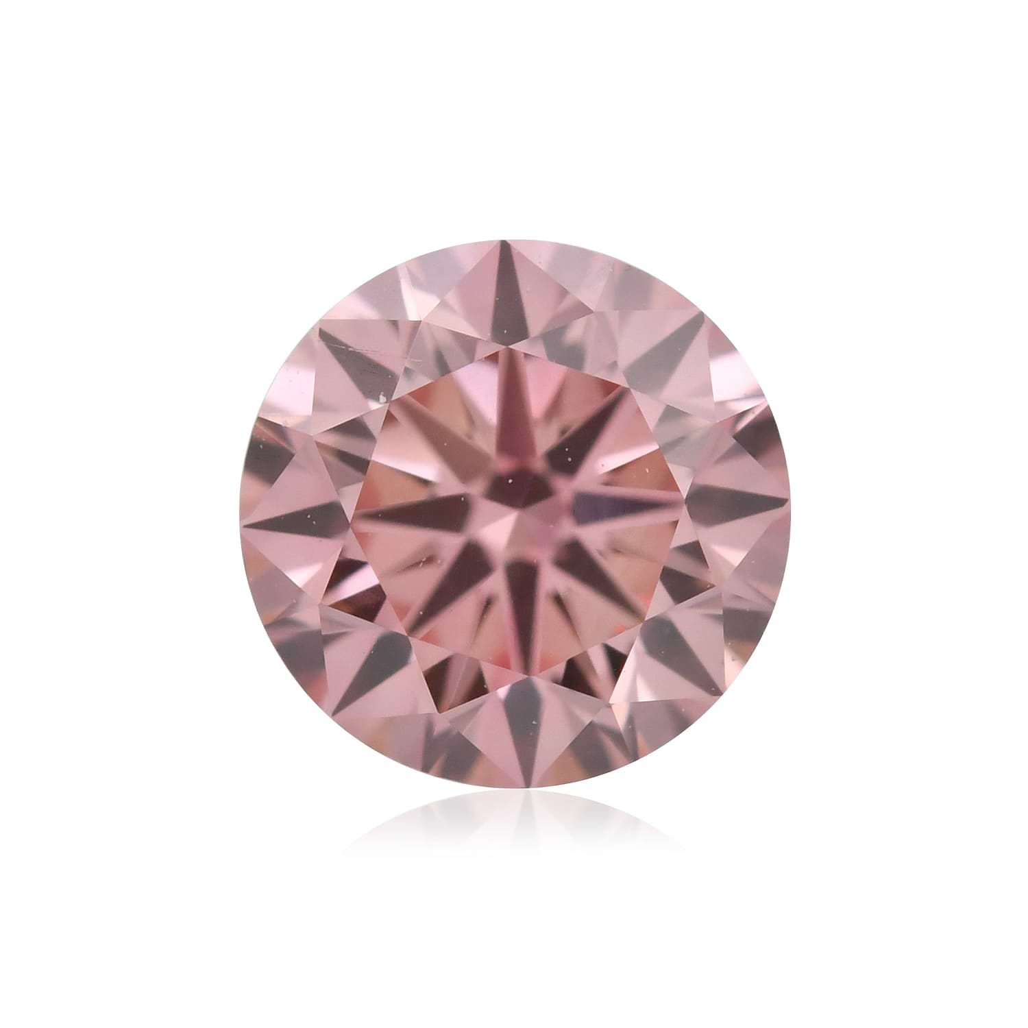 0.52 Carat Fancy Intense Orangy Pink Round Brilliant Argyle Diamond VVS2