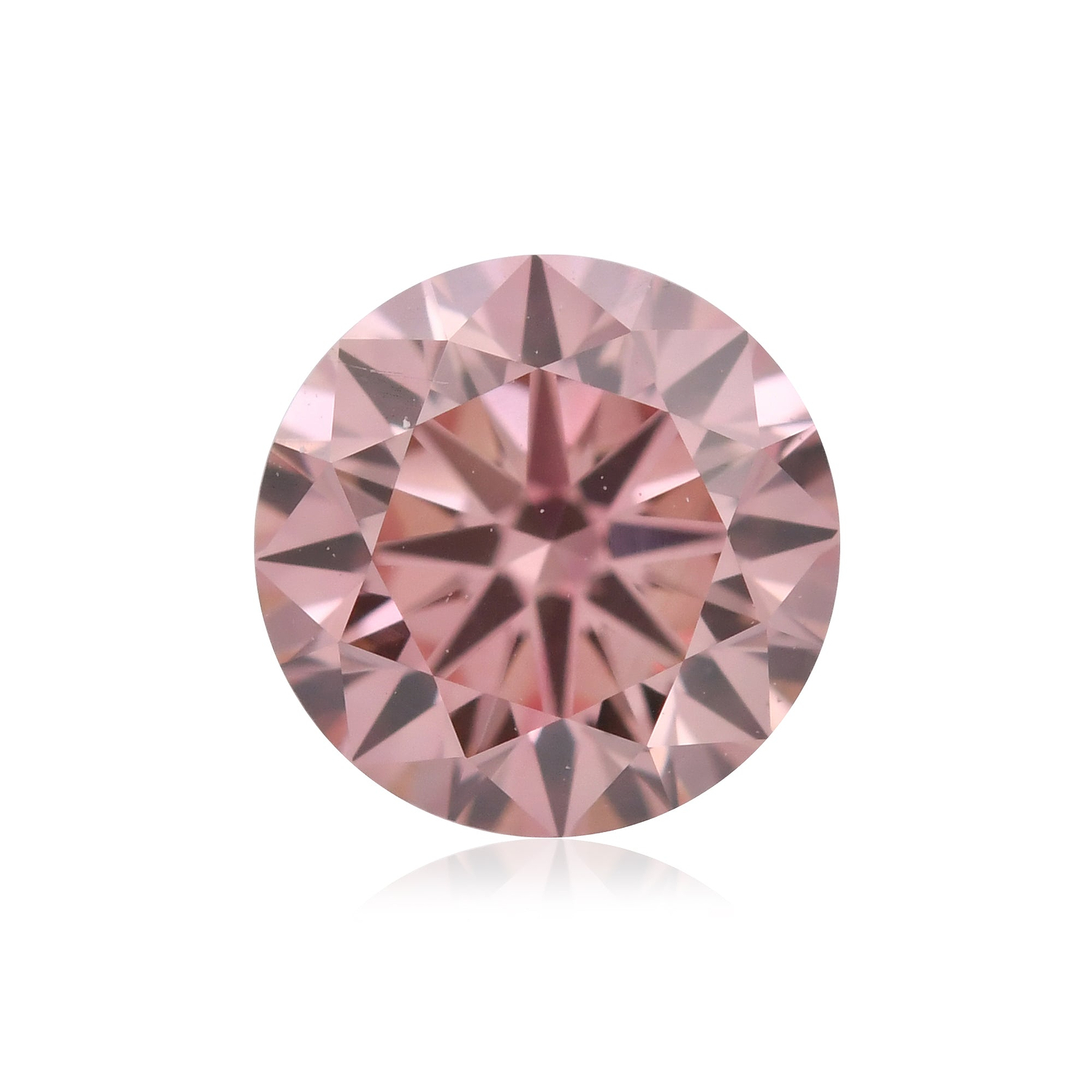 0.52 Carat Fancy Intense Orangy Pink Round Brilliant Argyle Diamond VVS2