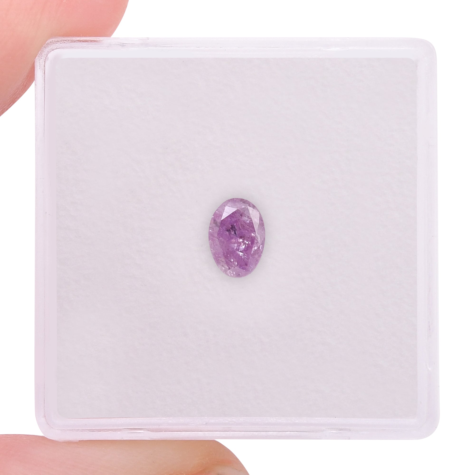 0.40 Carat Fancy Intense Pink Purple Oval Diamond (I2) GIA | LEIBISH